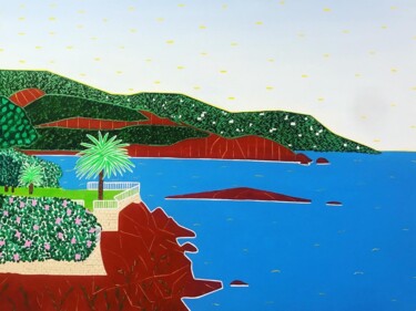 Malarstwo zatytułowany „Cap Esterel” autorstwa Diane.Lb, Oryginalna praca, Akryl Zamontowany na Drewniana rama noszy