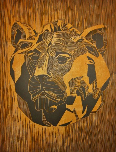 印花与版画 标题为“Lion de Belfort” 由Diane Latrille, 原创艺术品, 版刻