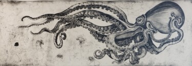 Estampas & grabados titulada "Le monstre" por Diane Latrille, Obra de arte original, Grabado