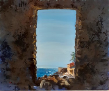 Painting titled "Gorée, la porte san…" by Diane Medus, Original Artwork, Oil