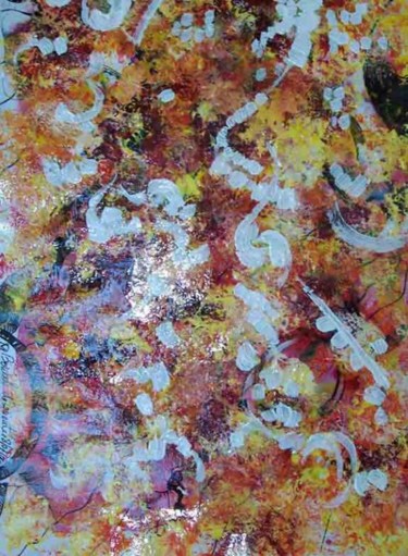 Malerei mit dem Titel "Pizza margherita" von Diane Medus, Original-Kunstwerk, Acryl