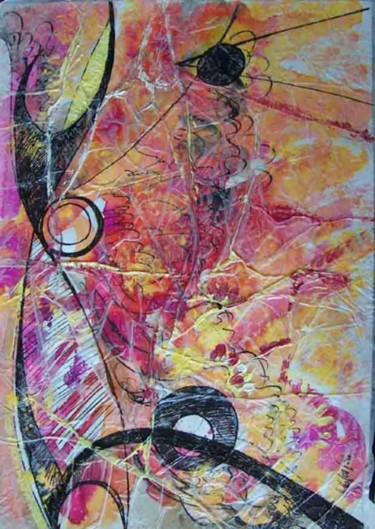 Malerei mit dem Titel "Amazone" von Diane Medus, Original-Kunstwerk, Tinte