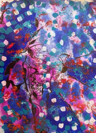 Malerei mit dem Titel "Coquillage Rose et…" von Diane Medus, Original-Kunstwerk, Acryl