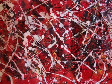 Peinture intitulée "Rouge, Blanc et Noir" par Diane Medus, Œuvre d'art originale, Acrylique