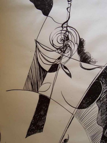 Disegno intitolato "Simplicité" da Diane Medus, Opera d'arte originale, Inchiostro