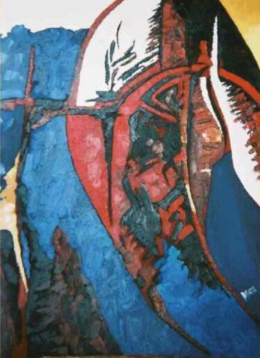 Картина под названием "La Croix du Sud" - Diane Medus, Подлинное произведение искусства, Масло