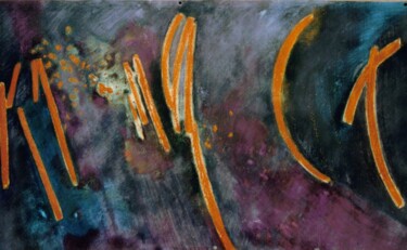Peinture intitulée "Nuit africaine" par Diane Medus, Œuvre d'art originale, Pastel