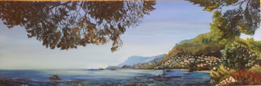 Картина под названием "Roquebrune vue du s…" - Diane Medus, Подлинное произведение искусства, Масло