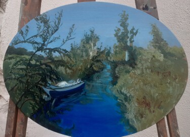 Картина под названием "Canal à Torcello" - Diane Medus, Подлинное произведение искусства, Масло