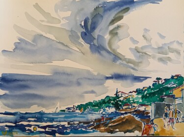 Painting titled "Aux Issambres, 22 a…" by Diane Medus, Original Artwork, Watercolor