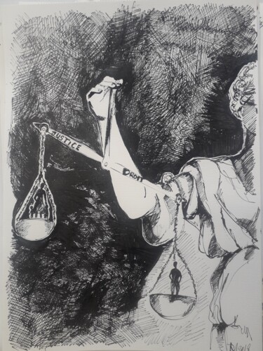 Drawing titled "Droits des femmes f…" by Diane Medus, Original Artwork, Ink