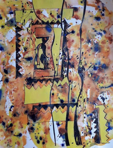 Painting titled "Gorée, la porte, 20…" by Diane Medus, Original Artwork, Acrylic