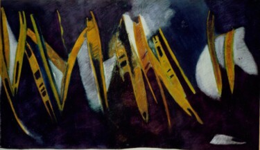 Pintura intitulada "Nuit africaine II" por Diane Medus, Obras de arte originais, Pastel
