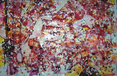 Peinture intitulée "Rouge et blanc, 2005" par Diane Medus, Œuvre d'art originale, Encre