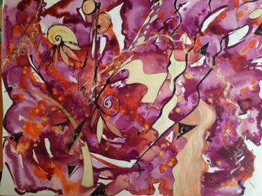 Картина под названием "Nautile" - Diane Medus, Подлинное произведение искусства, Чернила