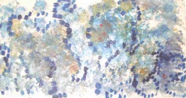 Painting titled "Transparences bleue…" by Diane Medus, Original Artwork, Acrylic