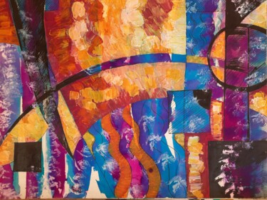 Картина под названием "Multicolore" - Diane Medus, Подлинное произведение искусства, Акрил