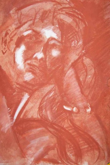 Malerei mit dem Titel "Attente" von Diane Medus, Original-Kunstwerk, Öl