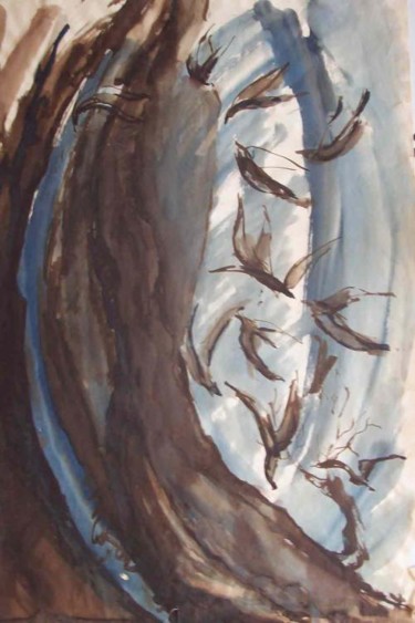Pintura intitulada "Falaise" por Diane Medus, Obras de arte originais, Óleo