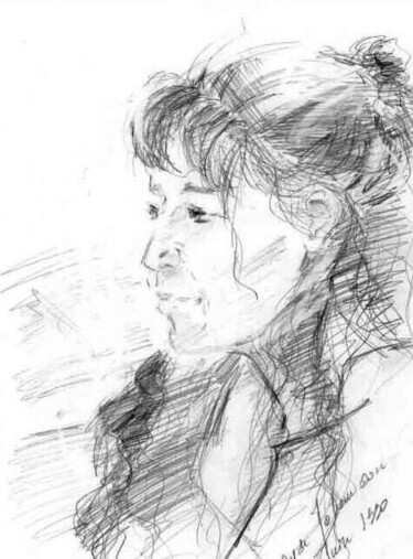 Disegno intitolato "Portrait d'Ayse Joh…" da Diane Medus, Opera d'arte originale, Altro