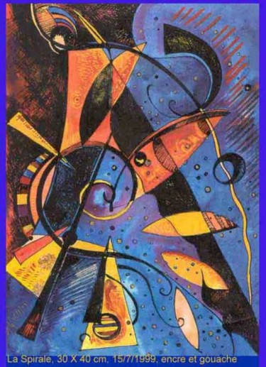 Pintura intitulada "La spirale" por Diane Medus, Obras de arte originais, Óleo
