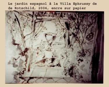 Zeichnungen mit dem Titel "Jardin espagnol à l…" von Diane Medus, Original-Kunstwerk, Andere