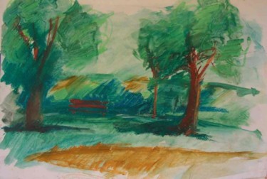 Painting titled "Le Parc de Sceaux,…" by Diane Medus, Original Artwork, Other