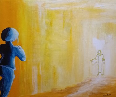 Картина под названием "Viens" - Diane Mongis (YeshouArt), Подлинное произведение искусства, Акрил Установлен на Деревянная р…