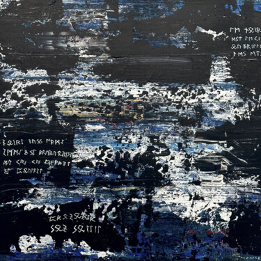 Pintura intitulada "Abstrait Black & Bl…" por Diane Morin, Obras de arte originais, Acrílico