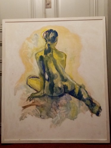 Peinture intitulée "Femme nue de dos" par Diane Serard, Œuvre d'art originale, Gouache