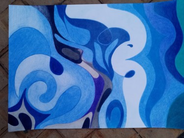 Dessin intitulée "La mer" par Diane Serard, Œuvre d'art originale, Crayon