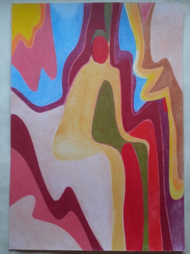 Dessin intitulée "L'indien" par Diane Serard, Œuvre d'art originale, Crayon