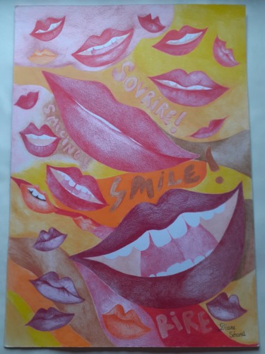 Dessin intitulée "Smile!" par Diane Serard, Œuvre d'art originale, Crayon