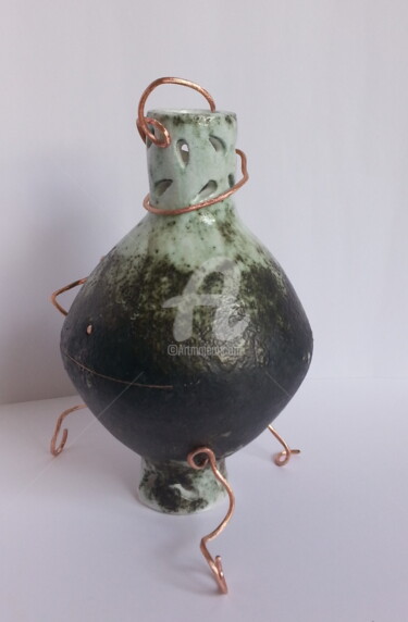 Sculpture intitulée "terre et cuivre3" par Diane Bonan, Œuvre d'art originale, Terre cuite