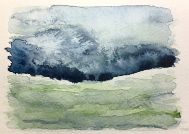 Painting titled "Landscape - untitled" by Diane Fagioli, Original Artwork, Watercolor