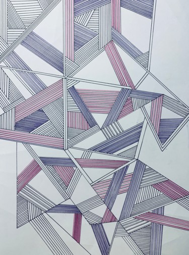 Dessin intitulée "Triangle mauve" par Diane Segard, Œuvre d'art originale, Marqueur