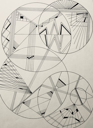 Dessin intitulée "Cercles" par Diane Segard, Œuvre d'art originale, Marqueur