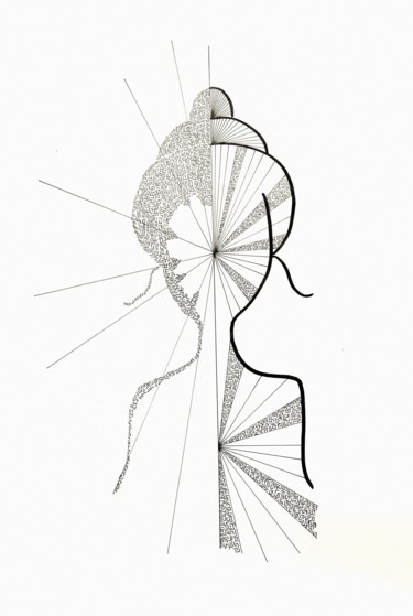 Dessin intitulée "Japonaise" par Diane Segard, Œuvre d'art originale, Marqueur