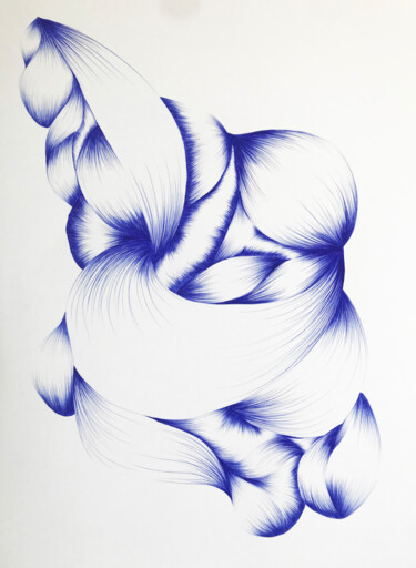 Σχέδιο με τίτλο "Stylo bleu numéro 2" από Diane Tham Vo, Αυθεντικά έργα τέχνης, Στυλό
