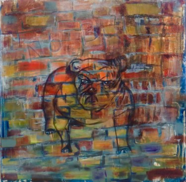 Painting titled "No Bull" by Dianne Bauer, Original Artwork, Acrylic Mounted on Wood Stretcher frame