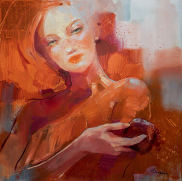 Painting titled "The red one" by Tatyana Bashtannik (Tatyana Dianova), Original Artwork, Oil