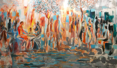 Картина под названием "L'été à EREVAN" - Dibasar, Подлинное произведение искусства, Акрил Установлен на Деревянная рама для…