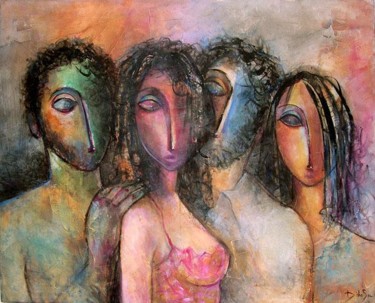 Peinture intitulée "Jeunes Epanouis" par Dibasar, Œuvre d'art originale, Huile