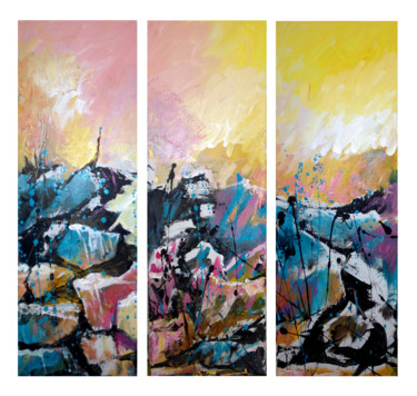 Painting titled "TRIPTYQUE ENTRE CIE…" by Dibasar, Original Artwork