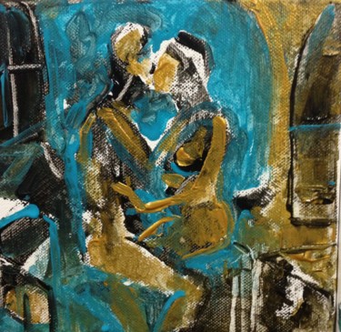 Pittura intitolato "L'Amour" da Dibasar, Opera d'arte originale, Olio