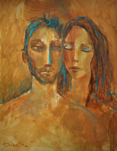 Malerei mit dem Titel "RETROUVAILLES IX" von Dibasar, Original-Kunstwerk, Acryl