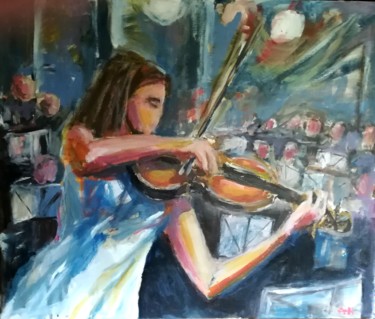 Painting titled "Il primo violino" by Bruno Betti, Original Artwork, Acrylic