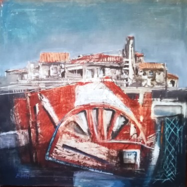 Malerei mit dem Titel "paesaggio suburbano" von Bruno Betti, Original-Kunstwerk, Acryl