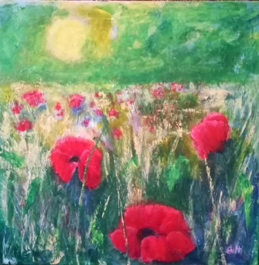 Malerei mit dem Titel "Poppies" von Bruno Betti, Original-Kunstwerk, Acryl
