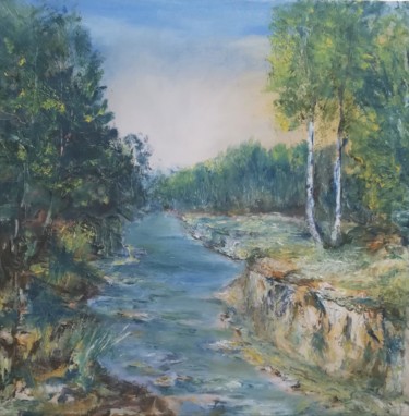 Pintura intitulada "Il torrente" por Bruno Betti, Obras de arte originais, Óleo